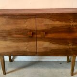 Mid-century vintage mid-century blond walnut storage cabinet
