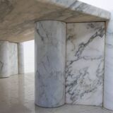 White Carrara Marble Jumbo Coffee Table by Gae Aulenti for Knoll Inc, 1960s