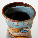 Rare glazed ceramic vase signed Accolay Maya collection around 1950