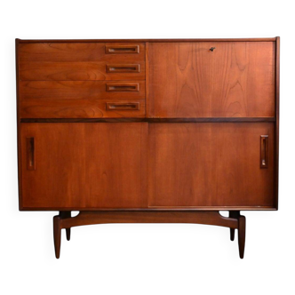 Rare Mid Century Highboard Louis van Teeffelen in Teak