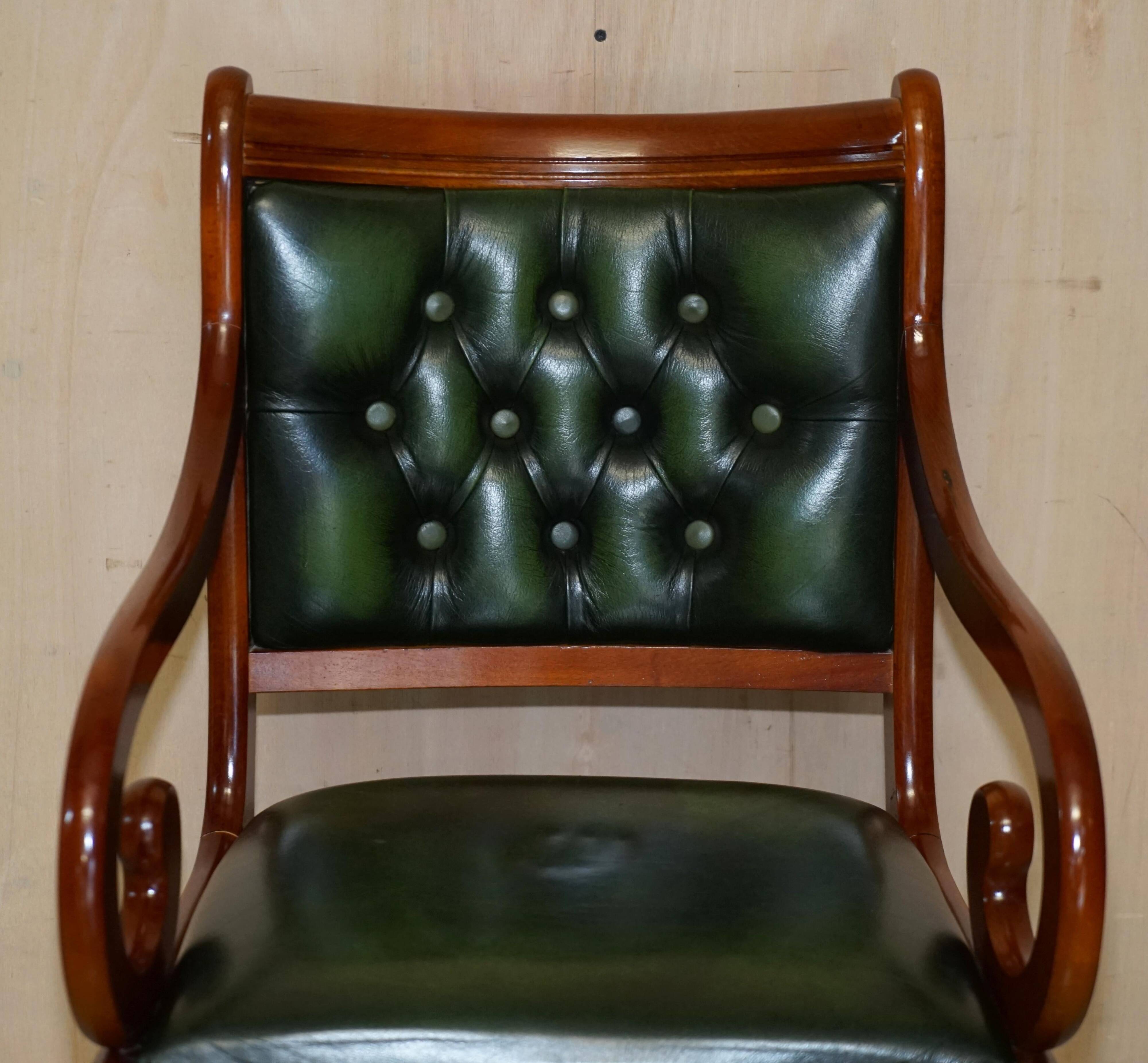 Chesterfield upholstered leather office chair, Victorian style