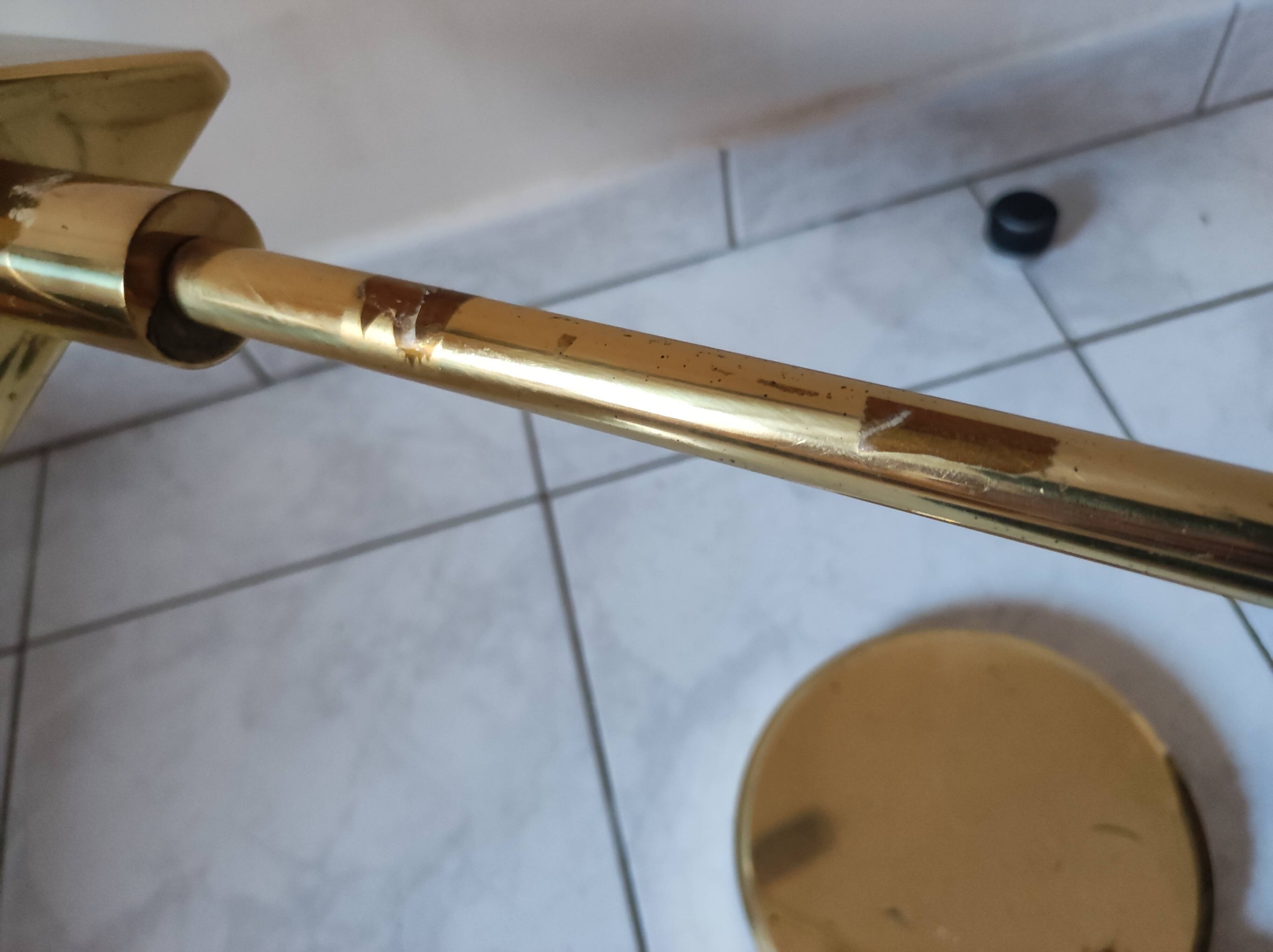 Articulated brass desk lamp, Italian design