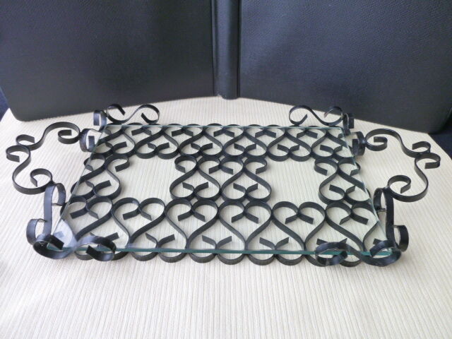 Wrought iron serving tray