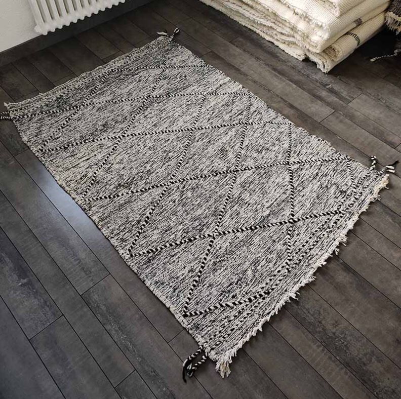 Tapis kilim zanafi noir 115x170 cm