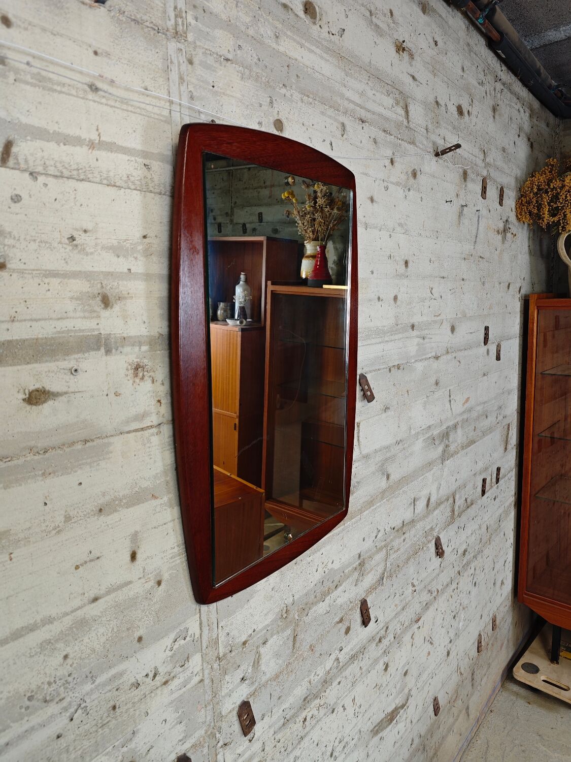 Scandinavian teak mirror