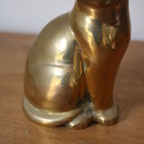 Cat sitting in brass
