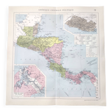 Vintage Central America map from 1950