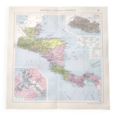 Vintage Central America map from 1950