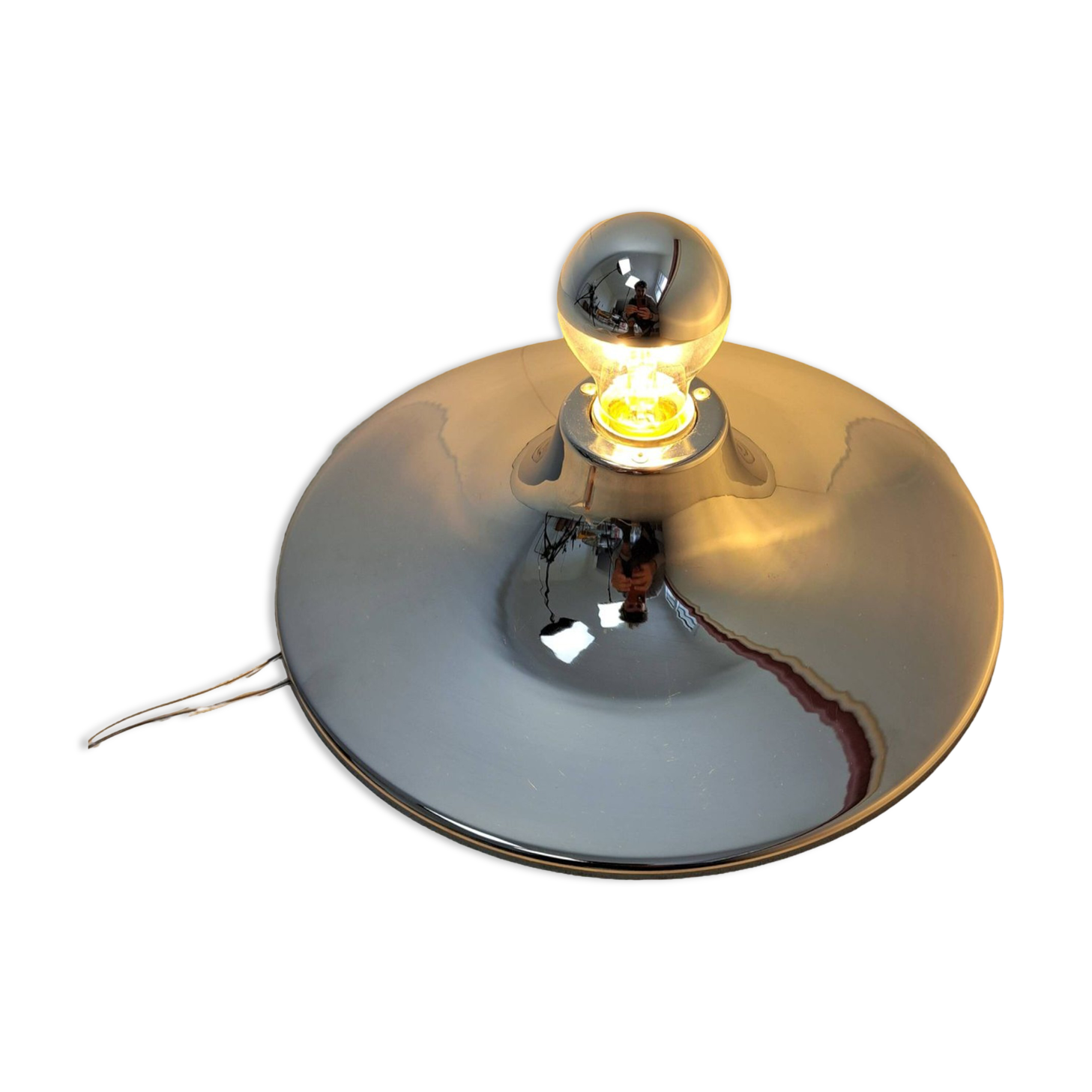 Chrome wall or ceiling light Goccia UFO design space age