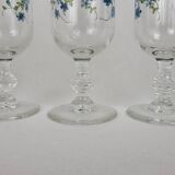 5 Arcopal Myosotis Veronica champagne flutes