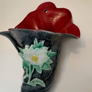 Vase mural majolique ancien