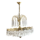 Gold metal basin pendant light with tassels - Italy
