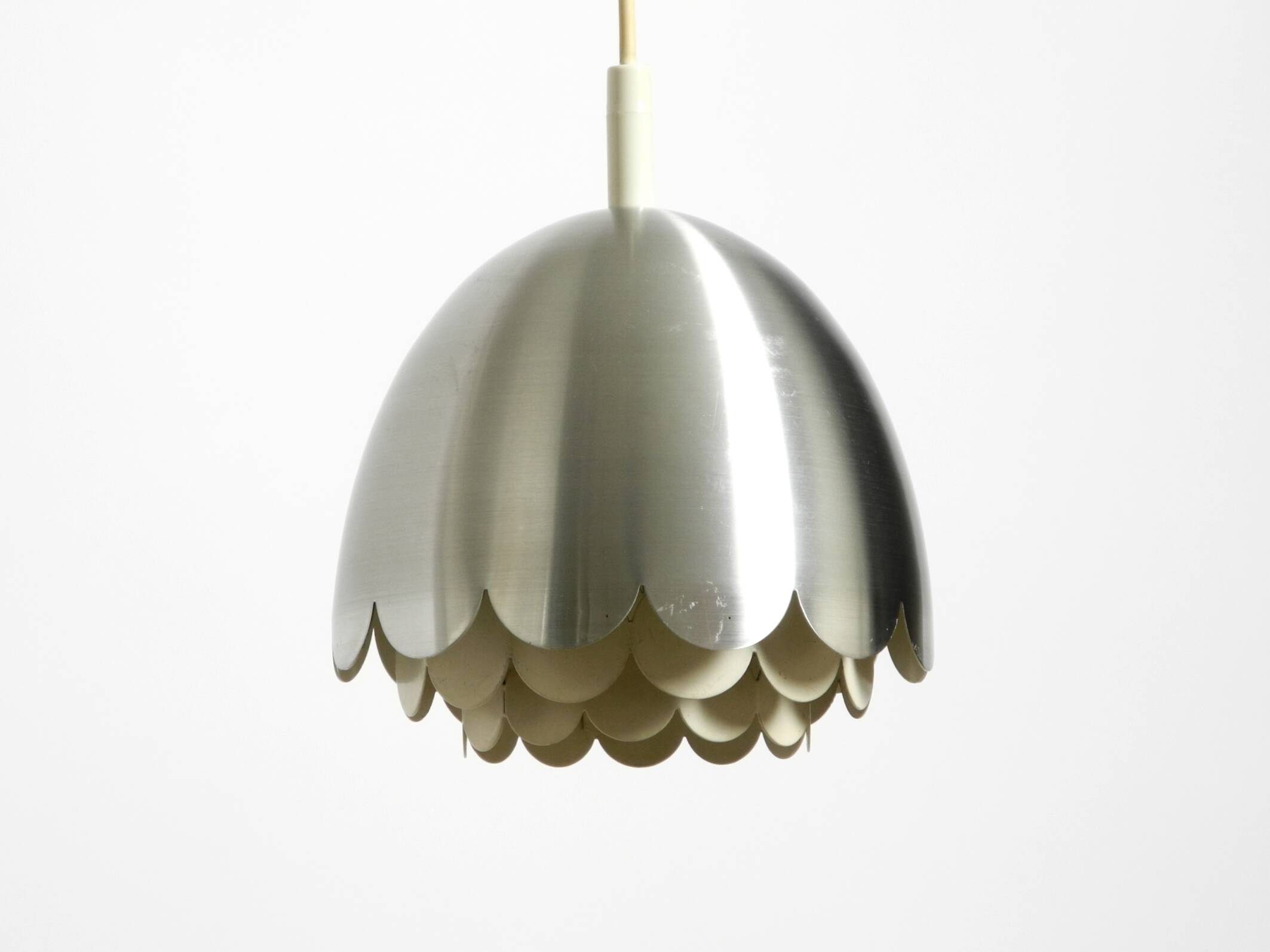 Small 1960s Space Age pendant lamp by Doria made of aluminum and metal