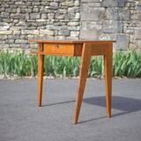 desk, tripod wooden desk, small French designer desk, modernist desk, 50's