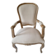 Louis XV cabriolet armchair in carved wood – 19th century – beige fabric