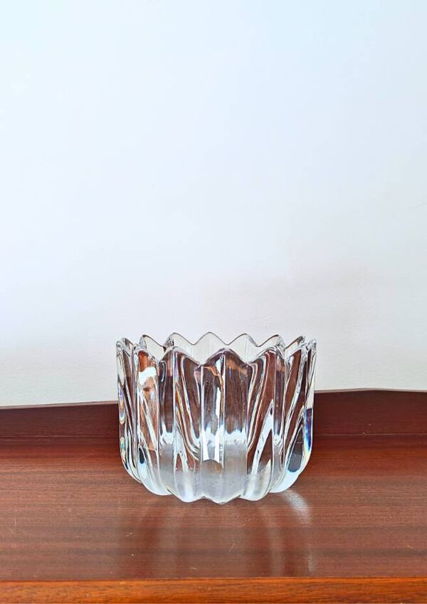 Bol, vase en cristal Orrefors par Jan Johansson, années 70