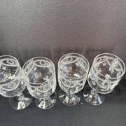 4 Water glasses – Guilloché crystal – Art Nouveau