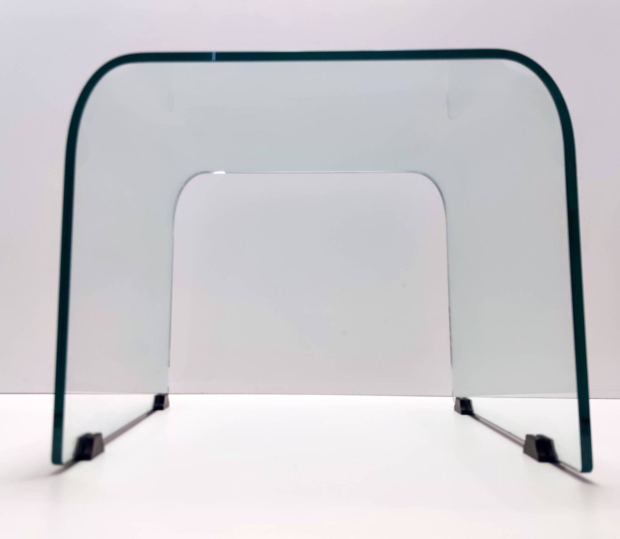 Aquamarine Square Glass Coffee Table attr. to Pietro Chiesa for Fontana Art