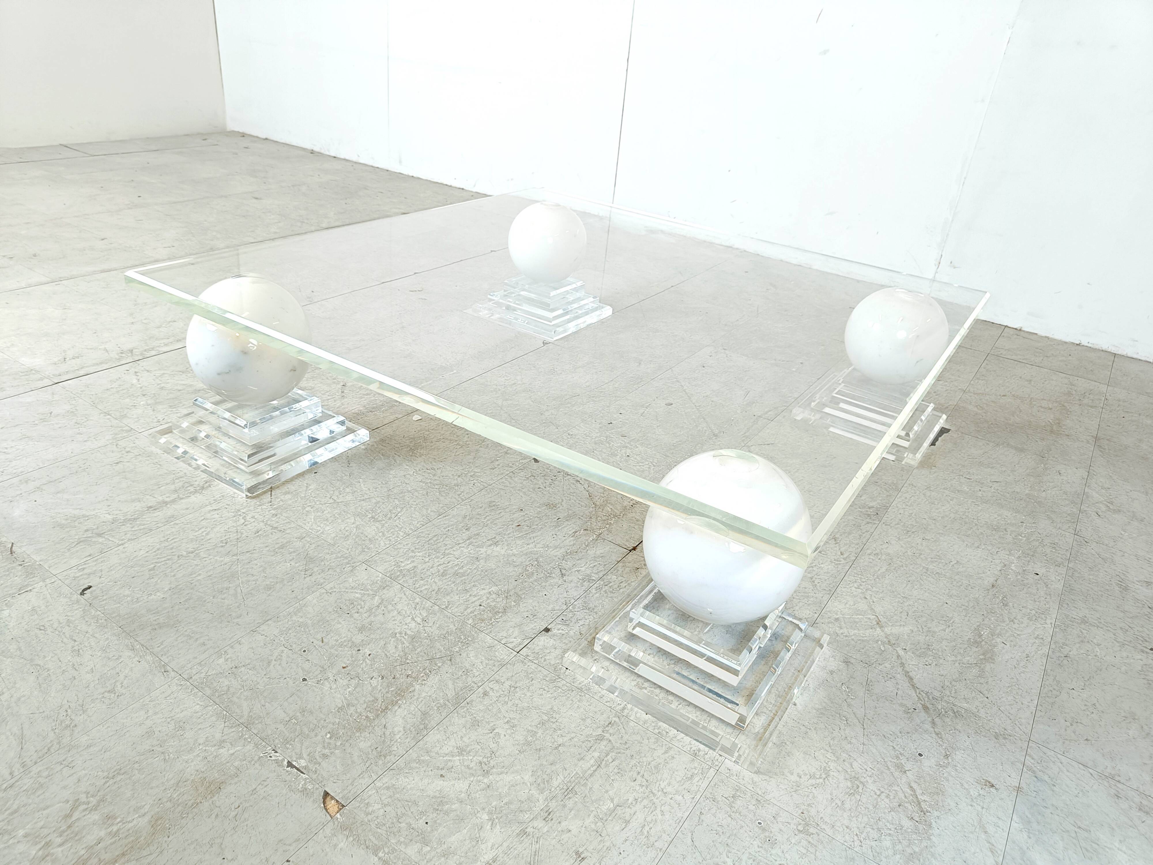 Marble sphere coffee table by Roche Bobois, 1980s