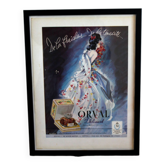 Orval perfume poster by Molinard 1940 old advertising