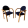 Set of two stackable beech chairs in curved Scandinavian style from IKEA.