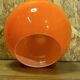 Large orange and white opaline globe, 70's, vintage, space age, pop