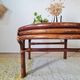 Grande table basse ancienne en rotin et cannage – Esprit bohème