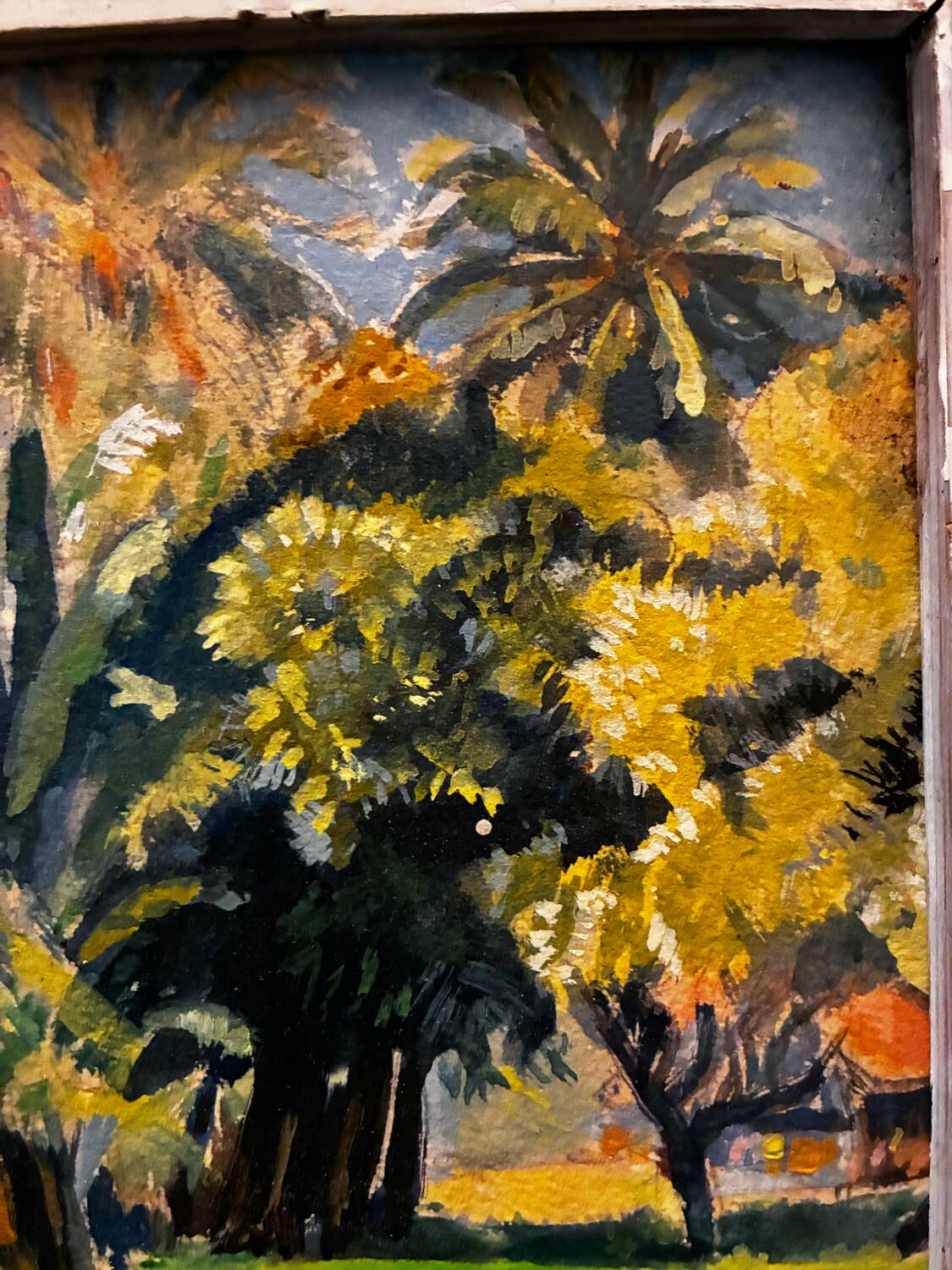 Exotic landscape painting of Tahiti from the 1940s to 1960s.