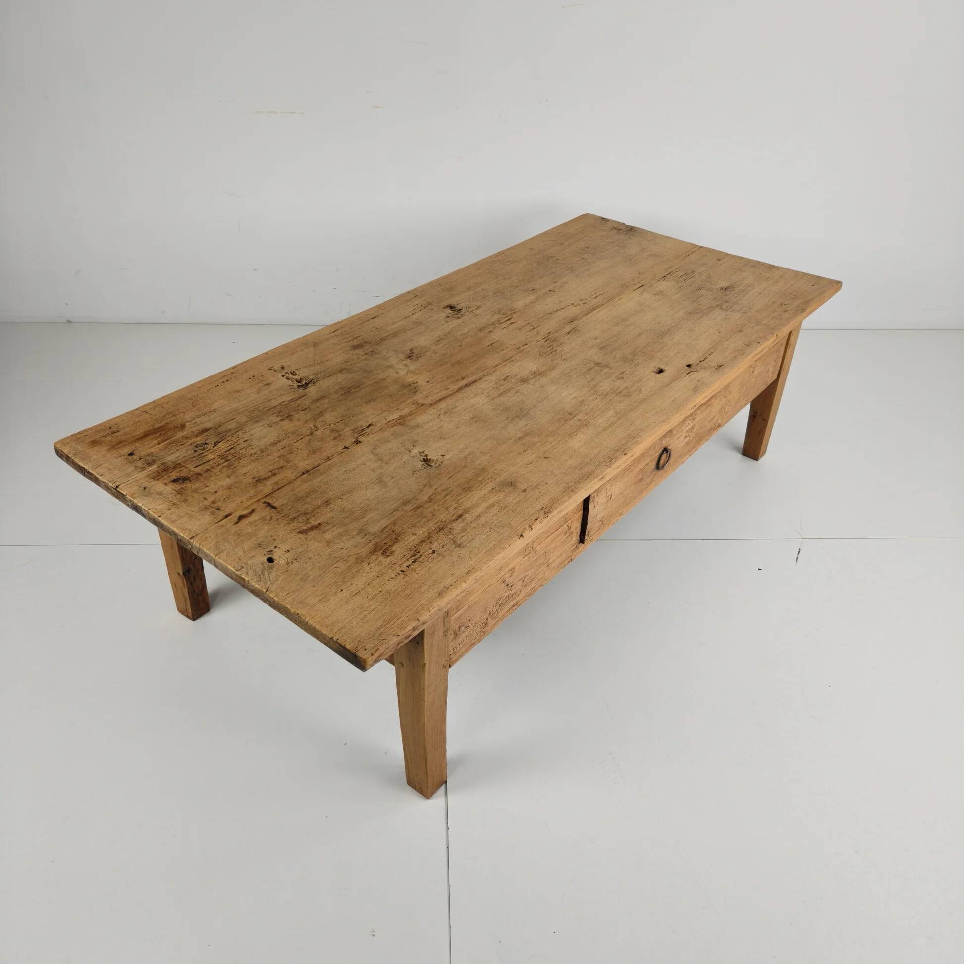 Antique 19th century French farmhouse oak coffee table