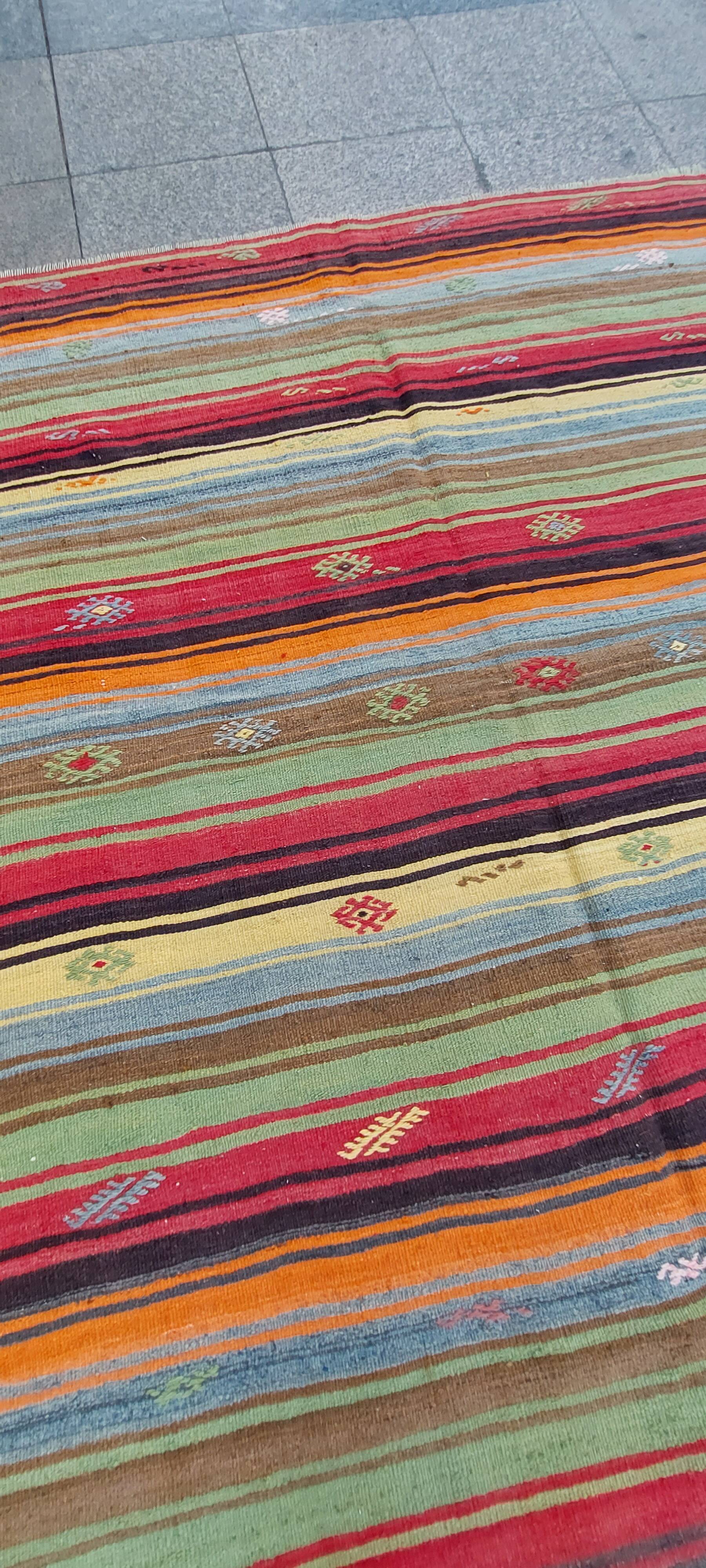 Turkish kilim rug,242x160 cm,myk-1575.