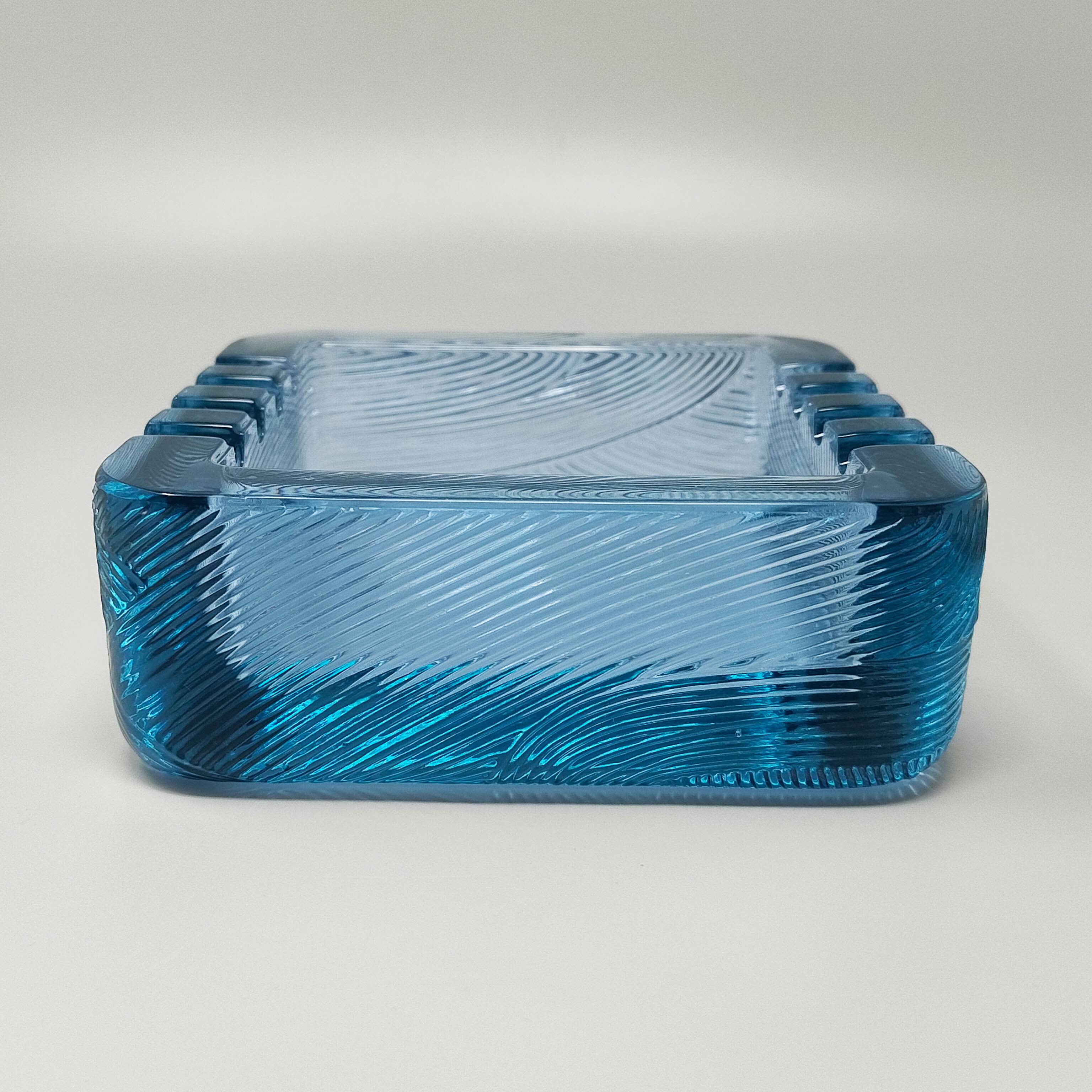 1970s Blue Ashtray by Sergio Asti for Arnolfo di Cambio. Made in Italy