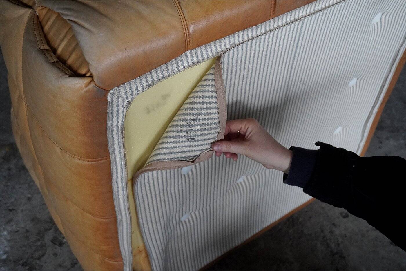 Kashima Lounge Chairs in Tan Leather by Michel Ducaroy for Ligne Roset, 1980s, Set of 2