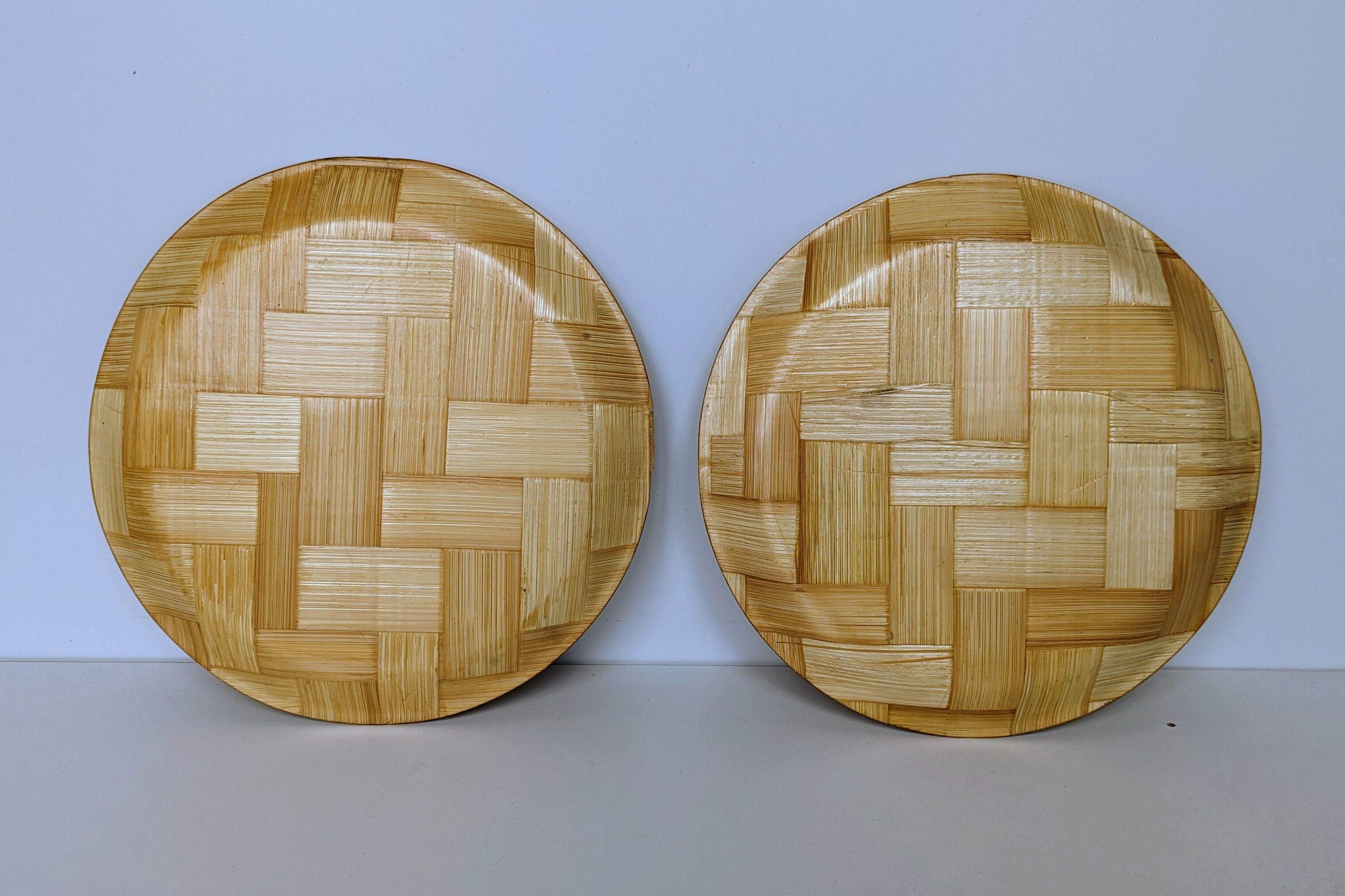 2 Bamboo trays of Asian origin certainly 1950
