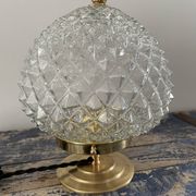 Vintage glass table lamp with new electrified diamond tips