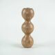 Turned wooden candlestick organic form 1970s European craftsmanship