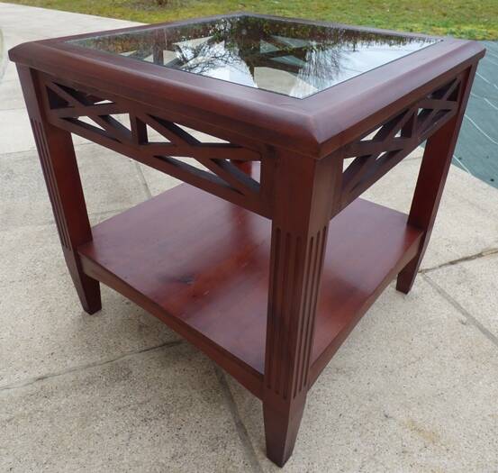exotic wood side table – excellent condition