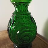 Green moulded glass carafe
