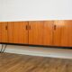 Scandinavian teak metal foot row