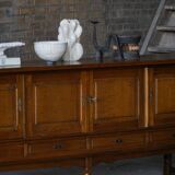 Danish enfilade from the mid-modern century in dark stained oak, 1960s.