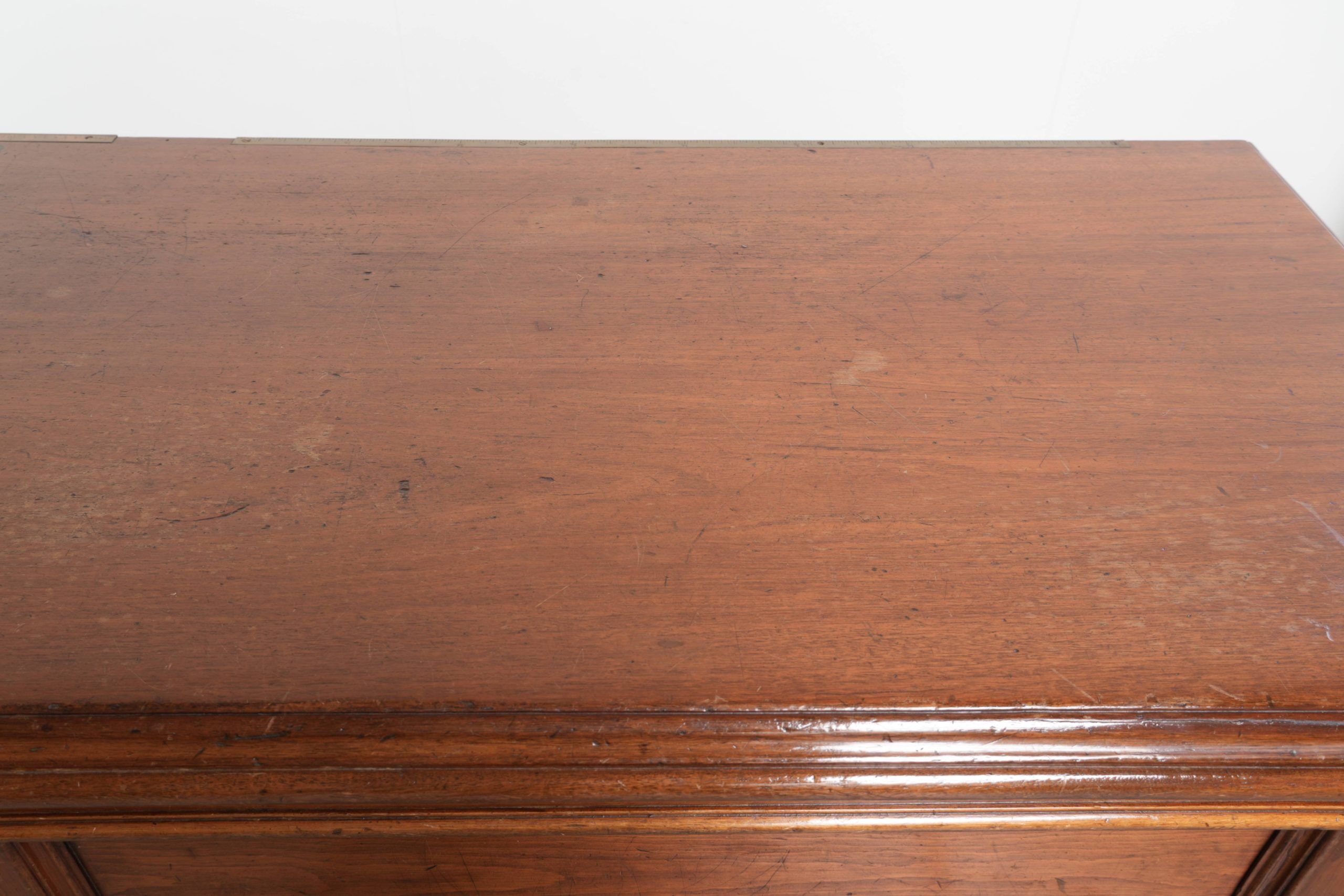 Large antique English shop counter / fabric counter from the 19th century