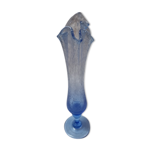 Vase soufflé bleu de