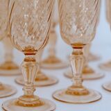 Lot of 12 champagne flutes Rosaline Arcoroc Luminarc