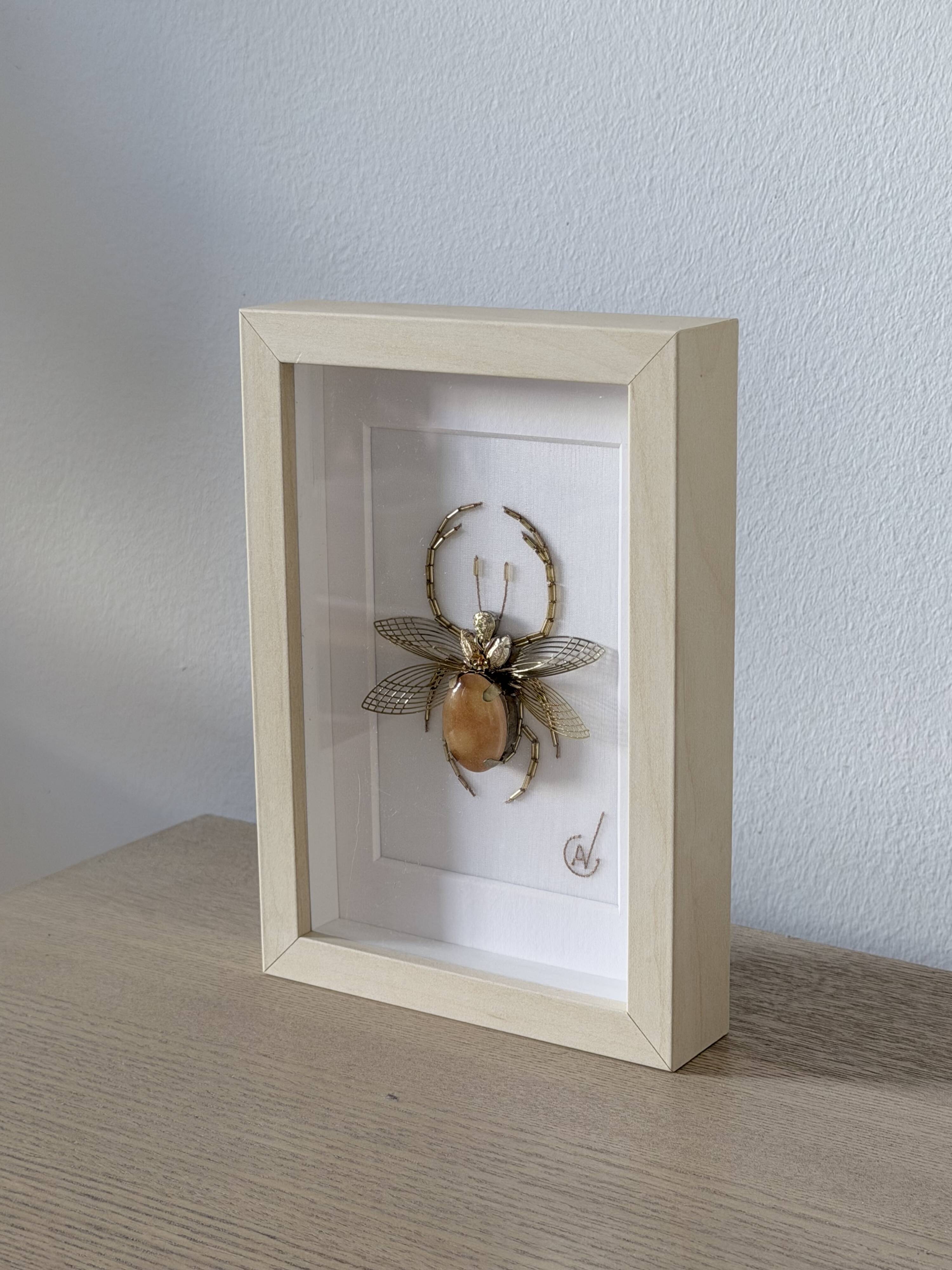 Hand-embroidered insect artwork (unique piece)