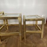 70s design nesting tables in metal and glass