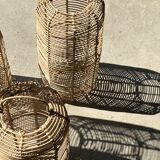 Small lantern-shaped rattan suspension H35 D15