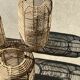 Small lantern-shaped rattan suspension H35 D15