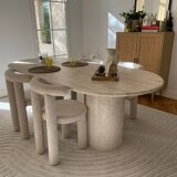Travertine dining table
