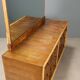 Vintage walnut burl commode with brass handles, Italian design from the 1940s.