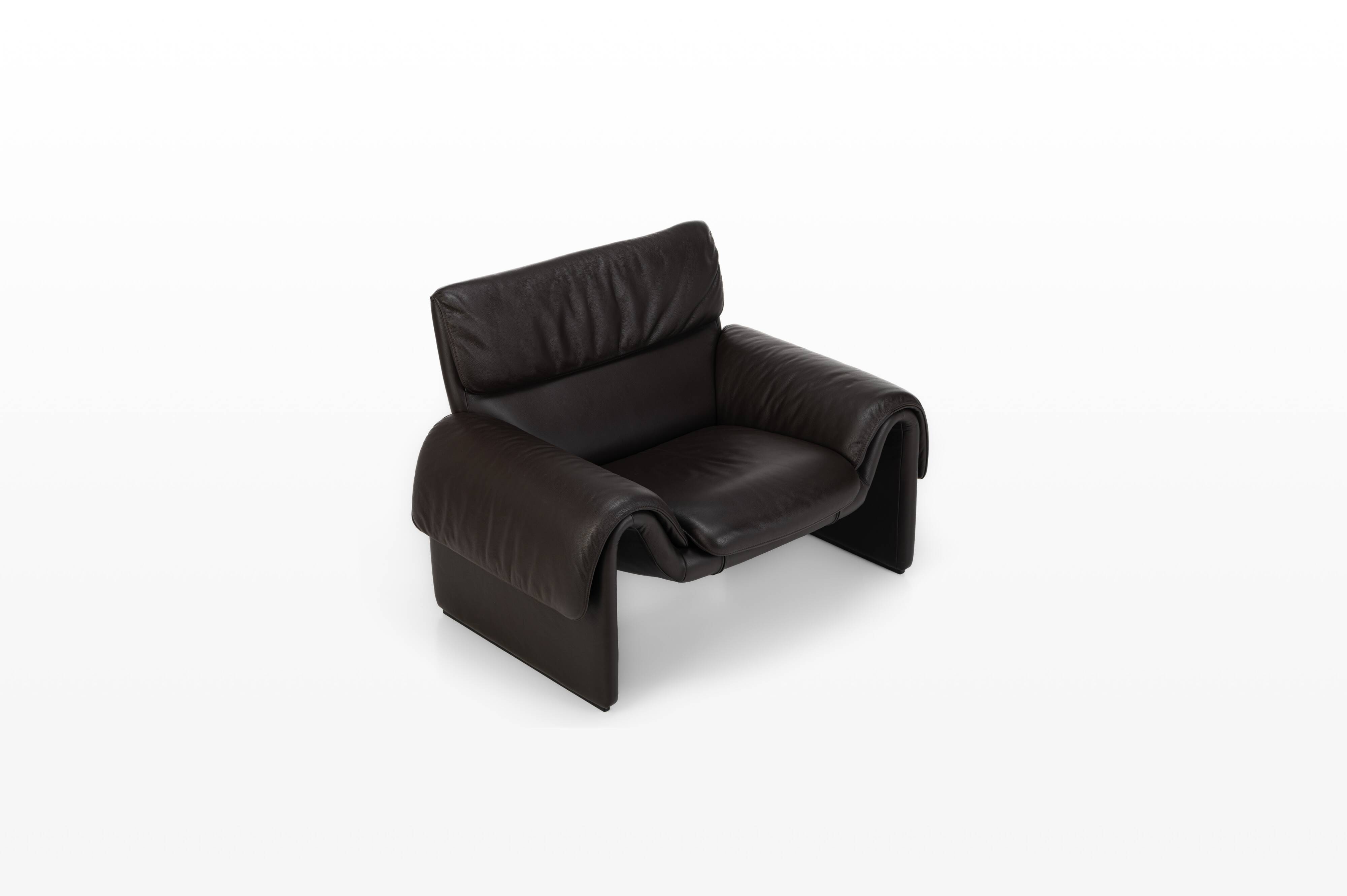 DS-2011 Armchair by De Sede, dark brown leather lounge