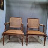 Pair of cane armchairs from the Louis XVI style